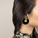 Boucles d'oreilles Art Déco en pierre et laque Disque - L'Indochineur