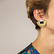 Boucles d'oreilles Art Déco en pierre et laque Demi-cercle - L'Indochineur