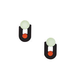 Minotaure Earrings Orange/green - L'Indochineur