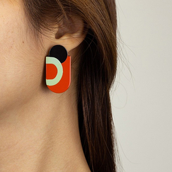Dedale Earrings Orange/green - L'Indochineur