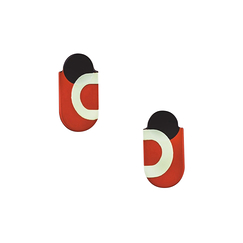 Dedale Earrings Orange/green - L'Indochineur