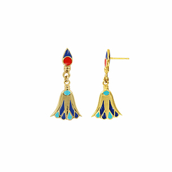 Earrings with lotus flower
