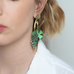 Earrings Petunia and Leave - Sibilia