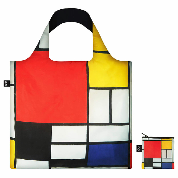 Sac Piet Mondrian - Composition Rouge, jaune, bleu et noir - 50 x 42 cm - Loqi