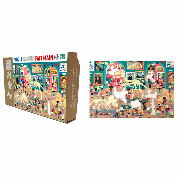 Wooden Jigsaw Puzzle 50 pieces Visit to the museum - Puzzle Michèle Wilson