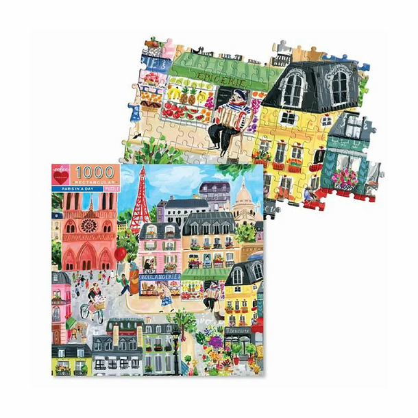 Rectangular Puzzle 1000 Pieces Paris in a day - Puzzle Michèle Wilson