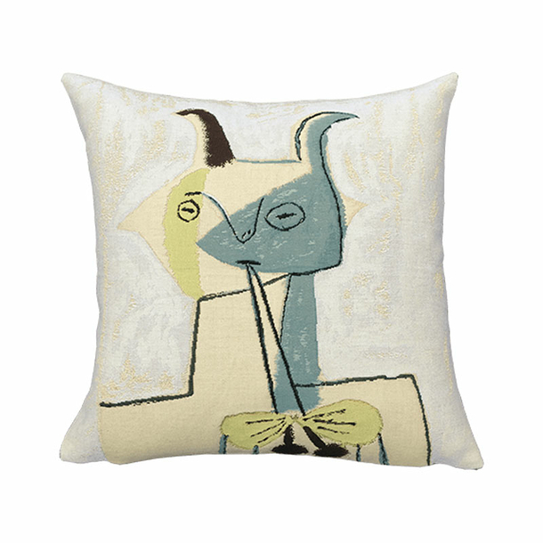 Cushion cover Pablo Picasso - Yellow and blue fauna playing diaule, 1946 - 45 x 45 cm - Pansu