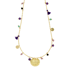 Necklace Waterlily with coloured pendants