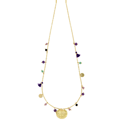 Necklace Waterlily with coloured pendants