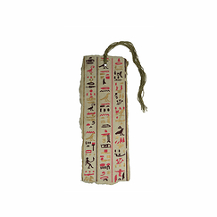 Marque-page en papier Hiéroglyphes Rouge et or