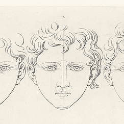 Engraving Six heads of Marcus Aurelius the Younger