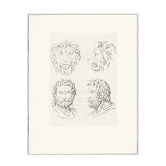 Engraving The relationship between the human figure and the lion