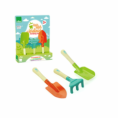 Set of gardening tools - Shovel, rake and hoe in wood and metal - Vilac