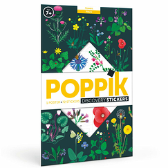 Poster pédagogique Fleurs + 72 stickers - Poppik
