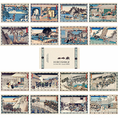 Set of 16 postcards 14 x 20 cm - Hiroshige - The Treasure of Faithful Vassals
