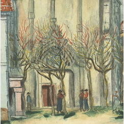 The church in Limours painted by Utrillo