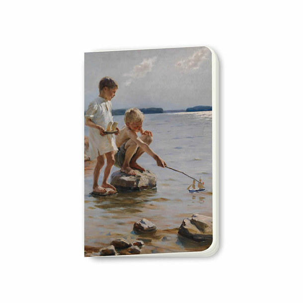 Small Notebook Albert Edelfelt - Children Playing on the Shore, 1884