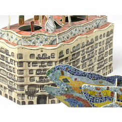 Set de 2 mini Maquettes Puzzles 3D - Dragon du Parc Guëll & La Pedrera