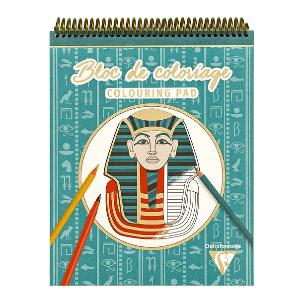 Colouring Pad with spirals 20 sheets Egypt - Clairefontaine 20 x 25 cm