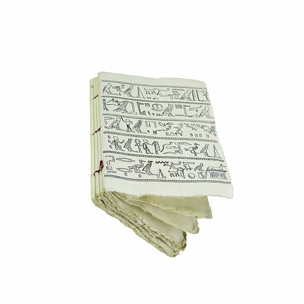 Carnet en papier parchemin Hiéroglyphes Noir et blanc A5