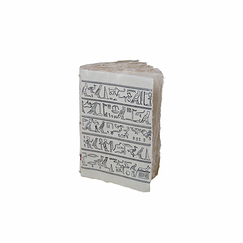 Carnet en papier parchemin Hiéroglyphes Noir et blanc A6