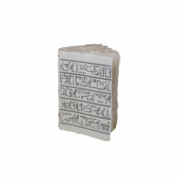 Carnet en papier parchemin Hiéroglyphes Noir et blanc A6