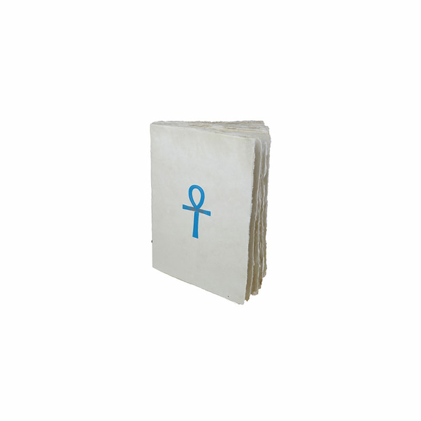 Notebook in parchment paper Ankh Cross of Life Turquoise A6