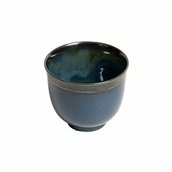Sencha tea bowl in blue enamel