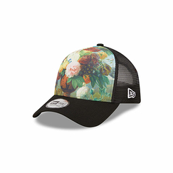 Adjustable Cap A-Frame Trucker Flower Vase Black - New Era x Louvre