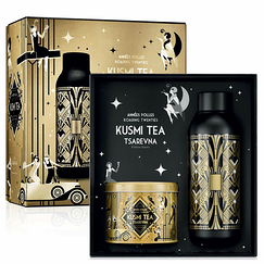 Coffret Boîte 120g Thé noir biologique Tsarevna Années folles et bouteille isotherme - Kusmi Tea