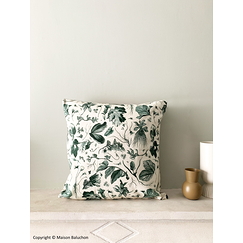 Green Cushion cover Herbier du roi - Maison Baluchon