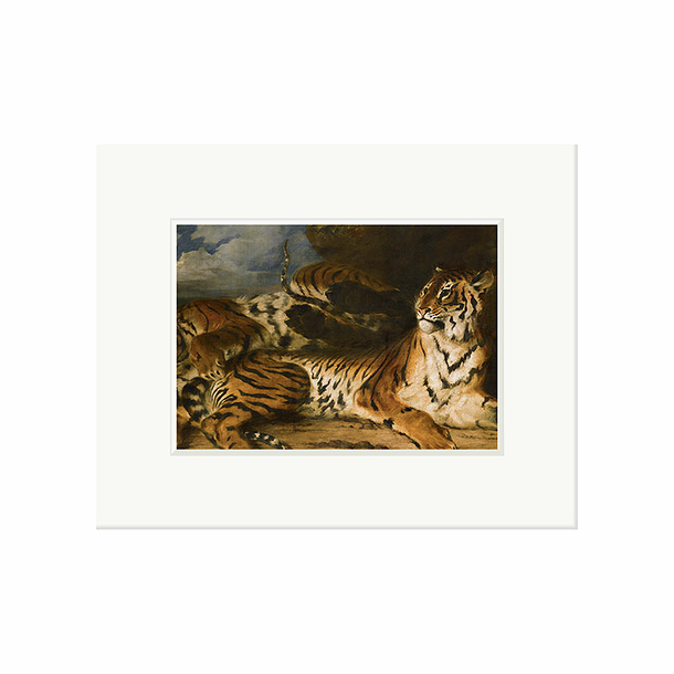Reproduction Eugène Delacroix - Young tiger playing with its mother, 1830 | Boutiques de Musées Reproduction Eugène Delacroix - Young tiger playing with its mother, 1830 | Boutiques de Musées