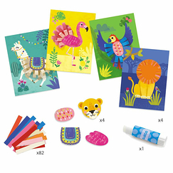 Coffret de collages Lion avec bouclettes - Djeco