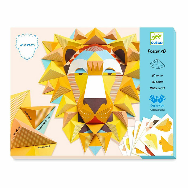 Poster 3D Le lion - Djeco