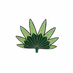 Brooch Green Palm Leaf - Macon & Lesquoy