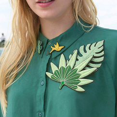 Brooch Green Palm Leaf - Macon & Lesquoy