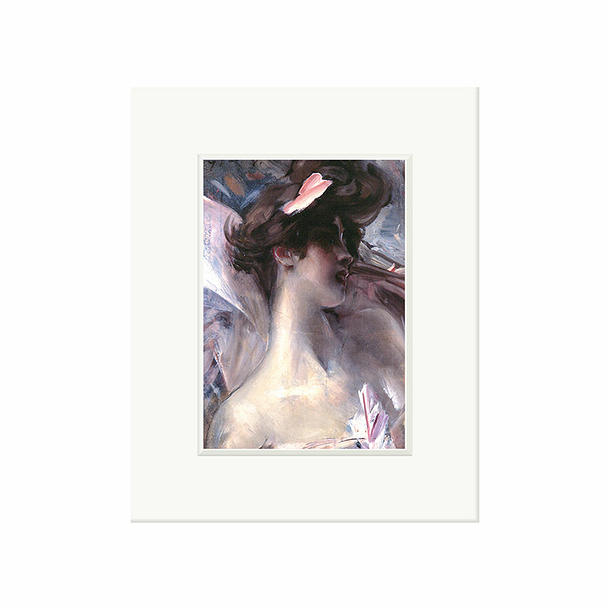 Reproduction sous Marie-Louise Giovanni Boldini - Tête de jeune femme brune sur fond rose, vers 1912