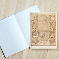 Cahier Léonard de Vinci - Sept études de têtes. Saint Jean Baptiste enfant
