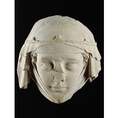 Masque du gisant de Jeanne de Toulouse, provenant de l'abbatiale de Gercy à Varennes-Jarcy