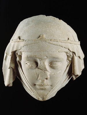 Masque du gisant de Jeanne de Toulouse, provenant de l'abbatiale de Gercy à Varennes-Jarcy