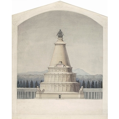 Projet de monument funéraire commémoratif de la défense de Paris : partie centrale du monument