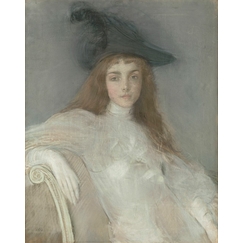 Portrait de jeune fille au chapeau noir