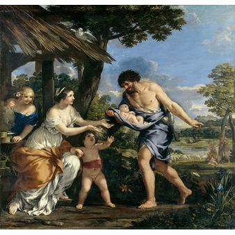 Romulus and Remus received by Faustulus