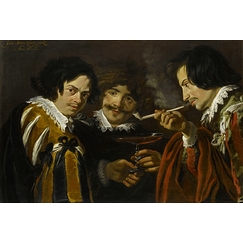 Portraits d'artistes (S. de Vos, J. Cossier et Gerelof) en fumeurs et buveurs