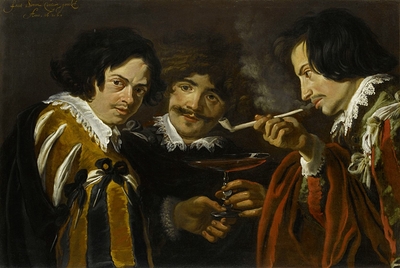 Portraits of artists smoking and drinking (S. de Vos, J. Cossier and Gerelof)