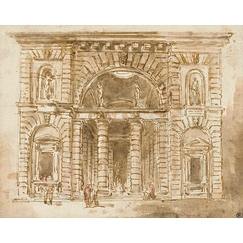 Palace facade with monumental portal