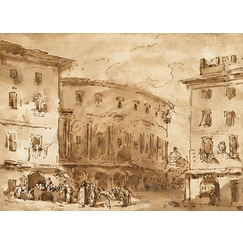 Théatre de Marcellus, vu de la piazza Montanara