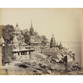 Bénarès. Ghat de Manikarnika, 1865
