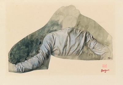 Jeune femme en buste vue de dos, étude pour Sémiramis construisant Babylone