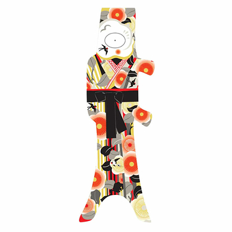 Koinobori Kimono Swallows - 100 x 35 cm